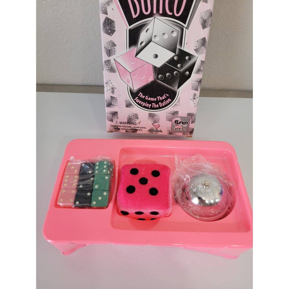 Bunco Dice Game Cardinal Pink Edition Complete Set Bell Dice 2-12 Players